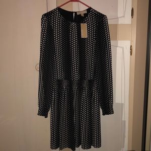 Michael Kors black dress with tan dots. NWT